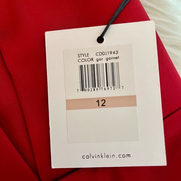 Calvin Klein red satin minidress. Size 12. - Picture 3 of 5